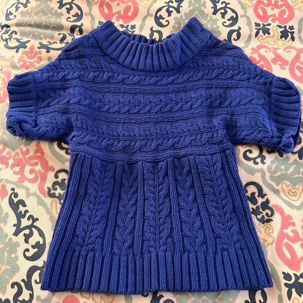 Chunky Cable-Knit Vivid Royal Blue Express Sweater Womens Size S